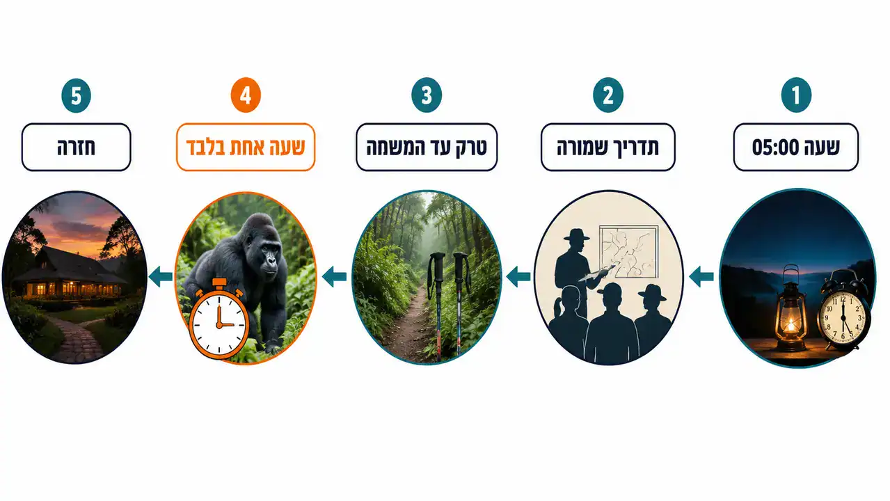 יום אחד עם הגורילות, מההתחלה ועד הסוף