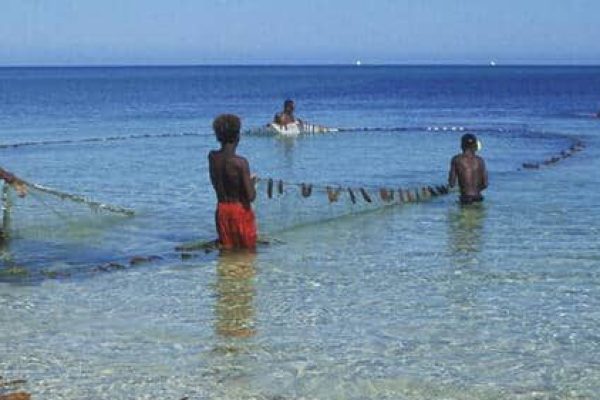 Vezo fishermen in lagoon, West Madagascar