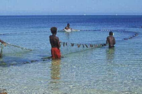 Vezo fishermen in lagoon, West Madagascar